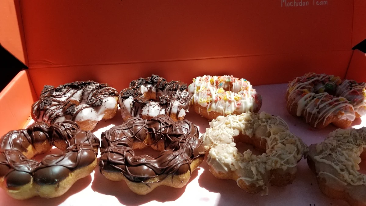 Double Chocolate & Ube Mochi Doughnuts