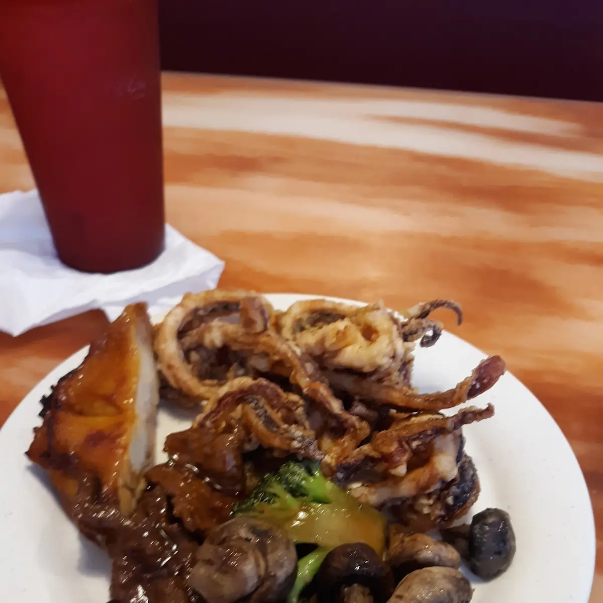 BBQ Chicken Butter Mushrooms Squid