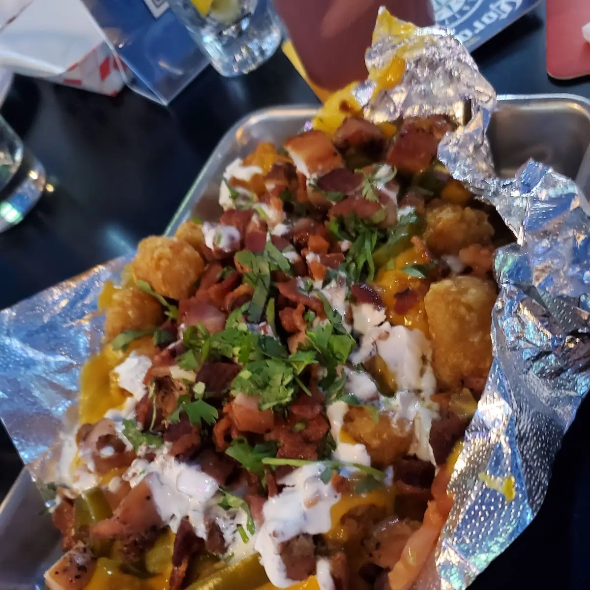 Beer Cheese & Bacon Tot-Chos