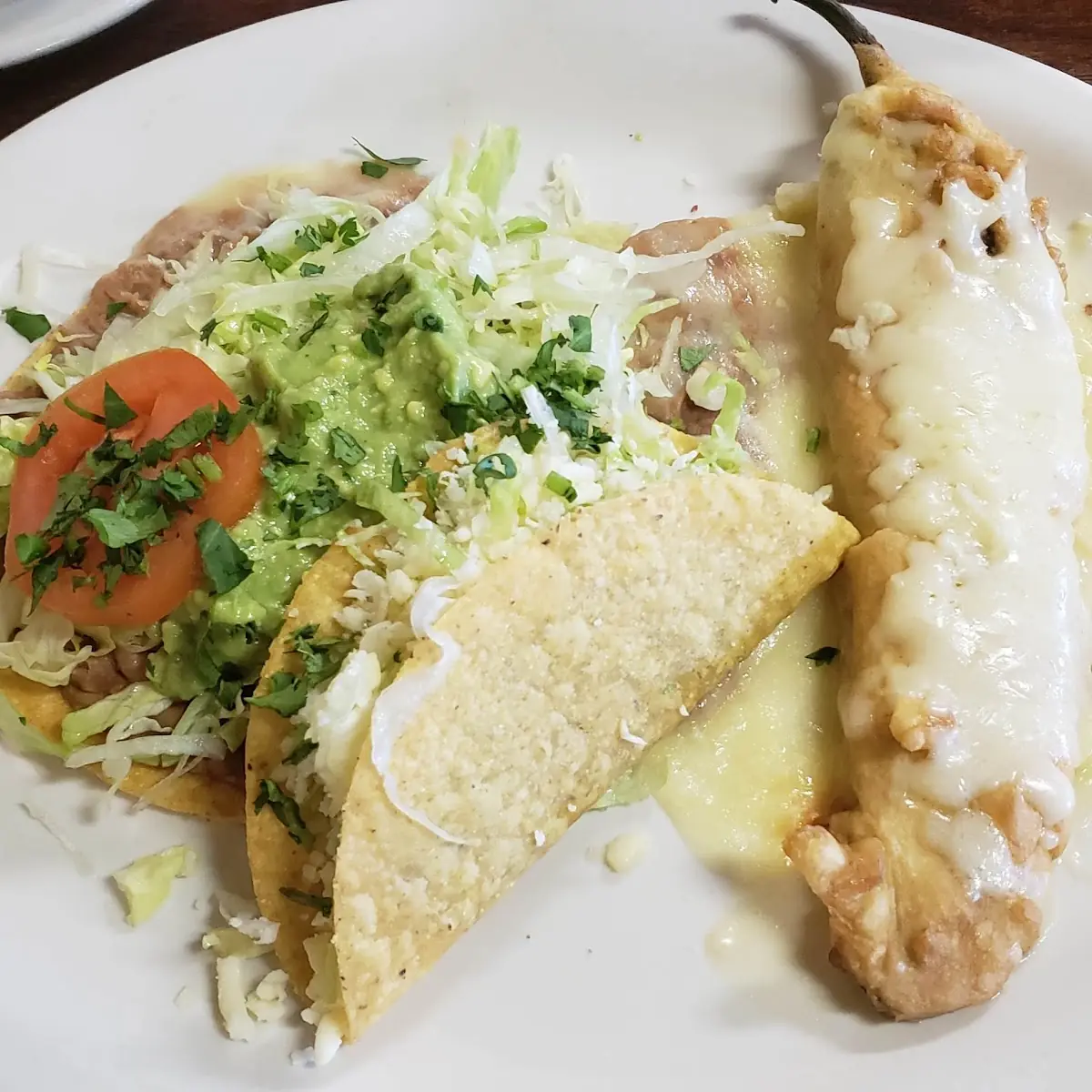 Chalupa and Chile Relleno Combination