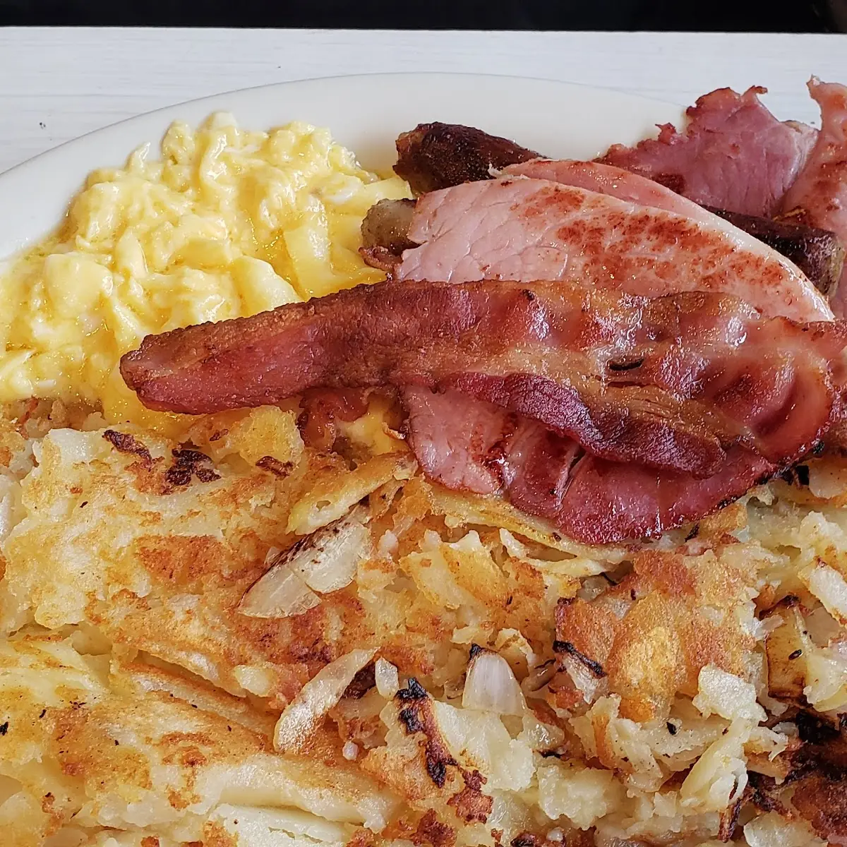 Breakfast Special Scrambled Eggs Hash Browns
