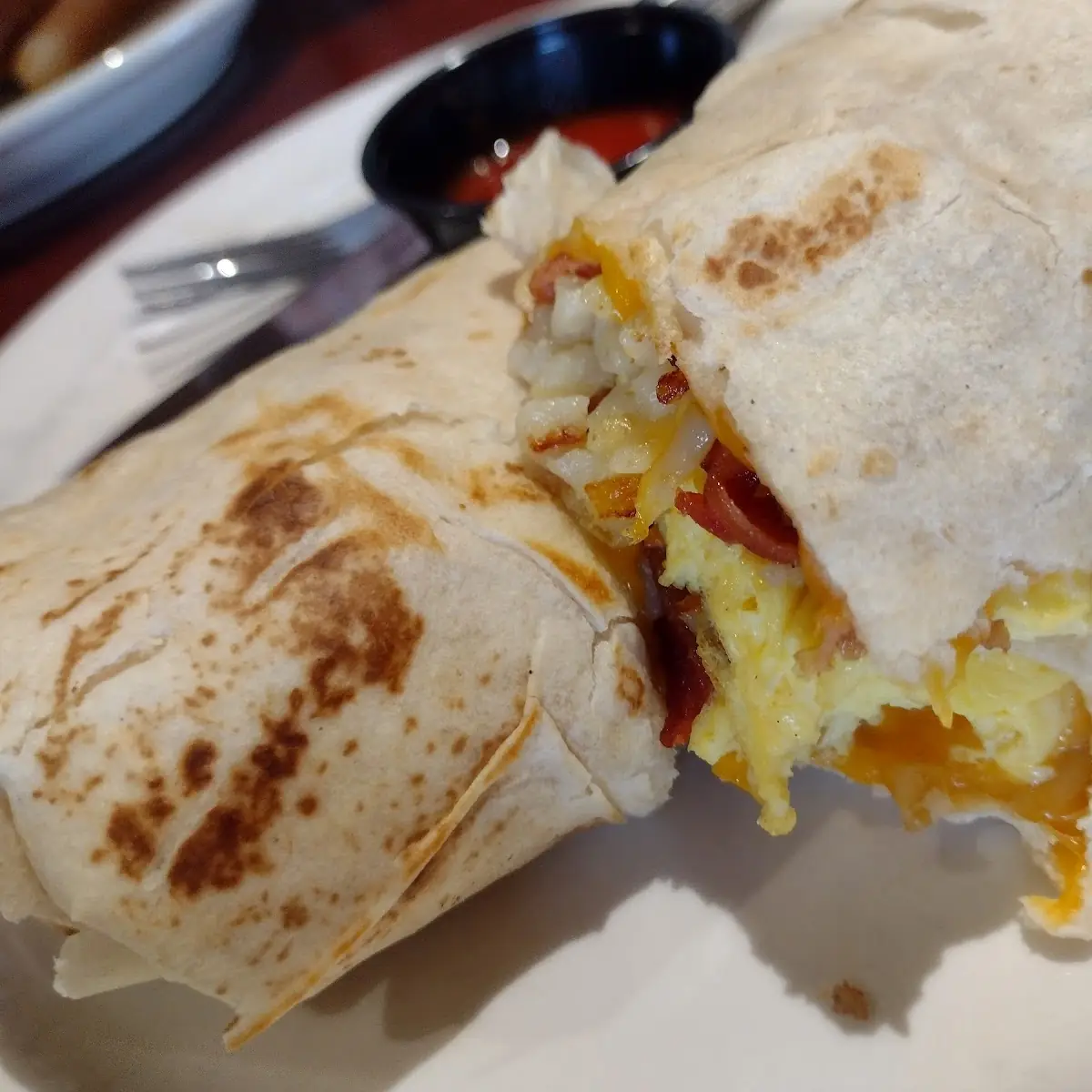 Bacon Breakfast Burrito with Eggs
