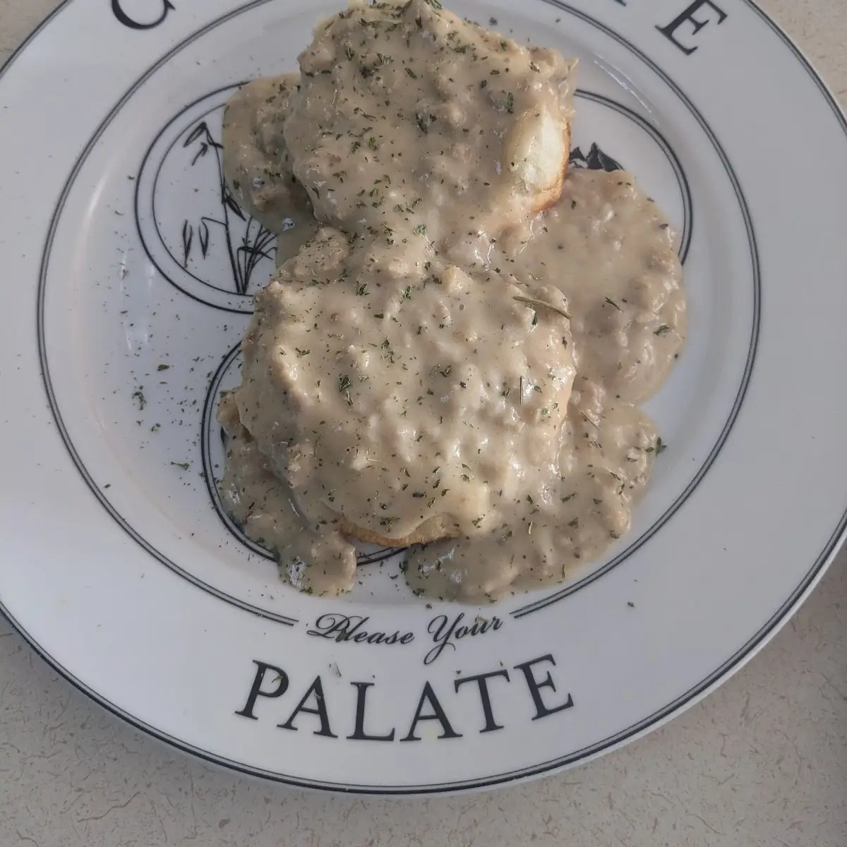 1 2 Biscuits and Sausage Gravy