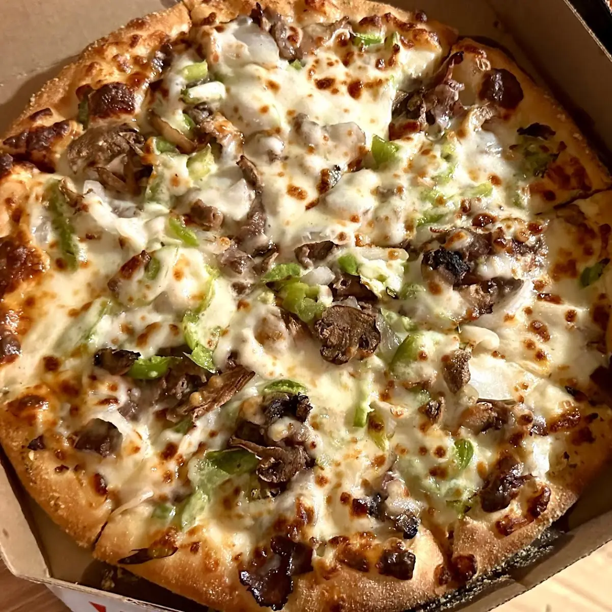 Philly Cheesesteak Thin Crust Pizza