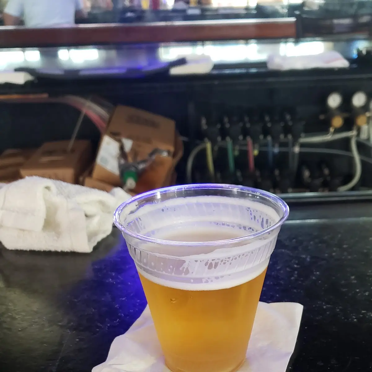 Draft Beer in Plastic Cup