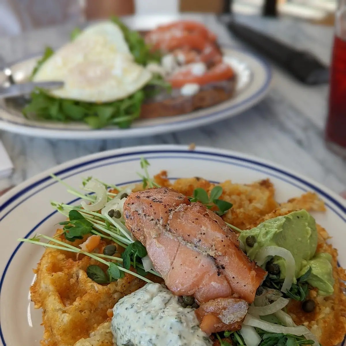 Salmon Hash Brown Waffle