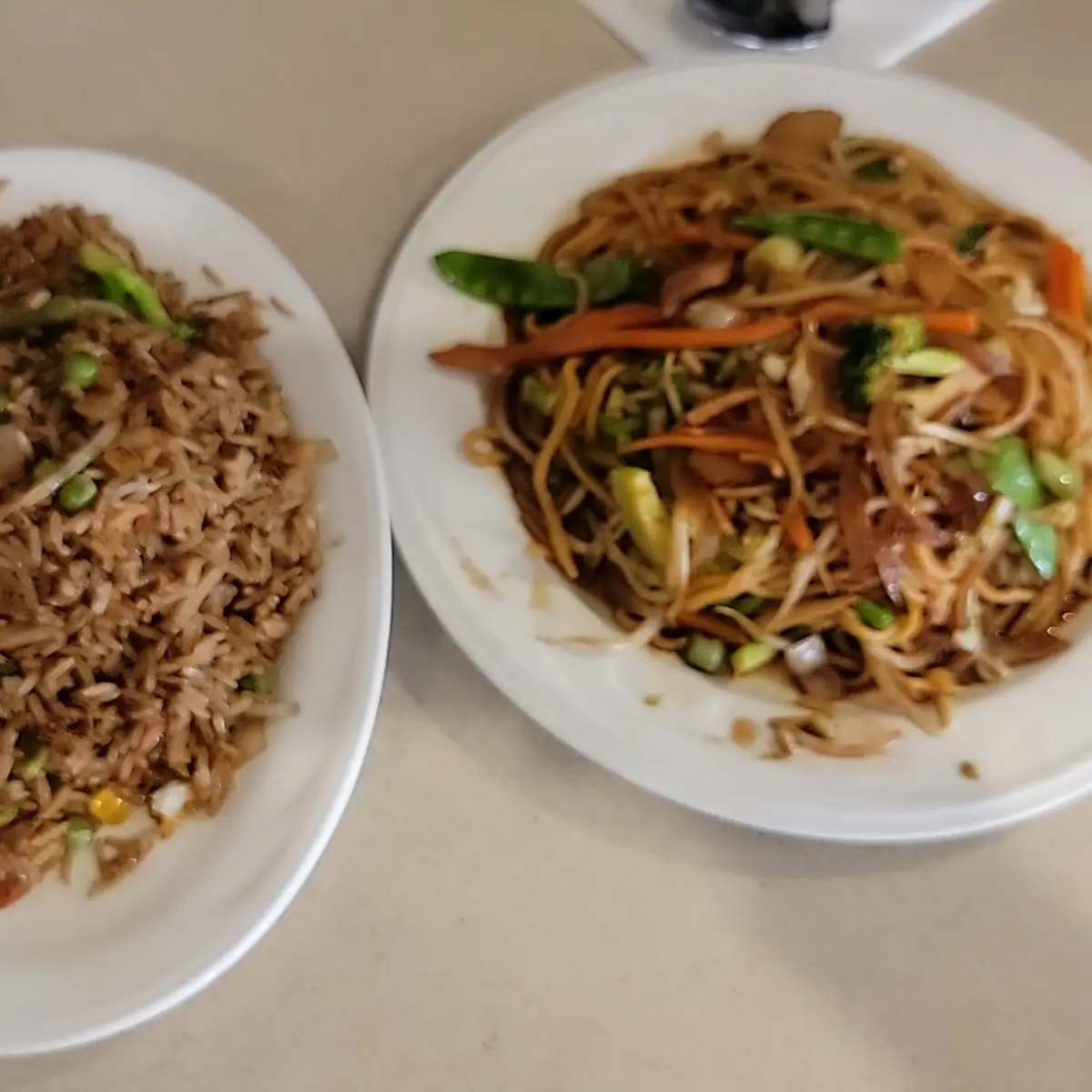 Vegetable Fried Rice and Vegetable Lo Mein