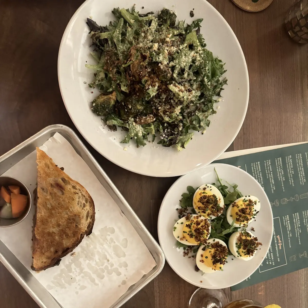 Deviled Eggs Brussels Sprout Salad Philly Cheesesteak
