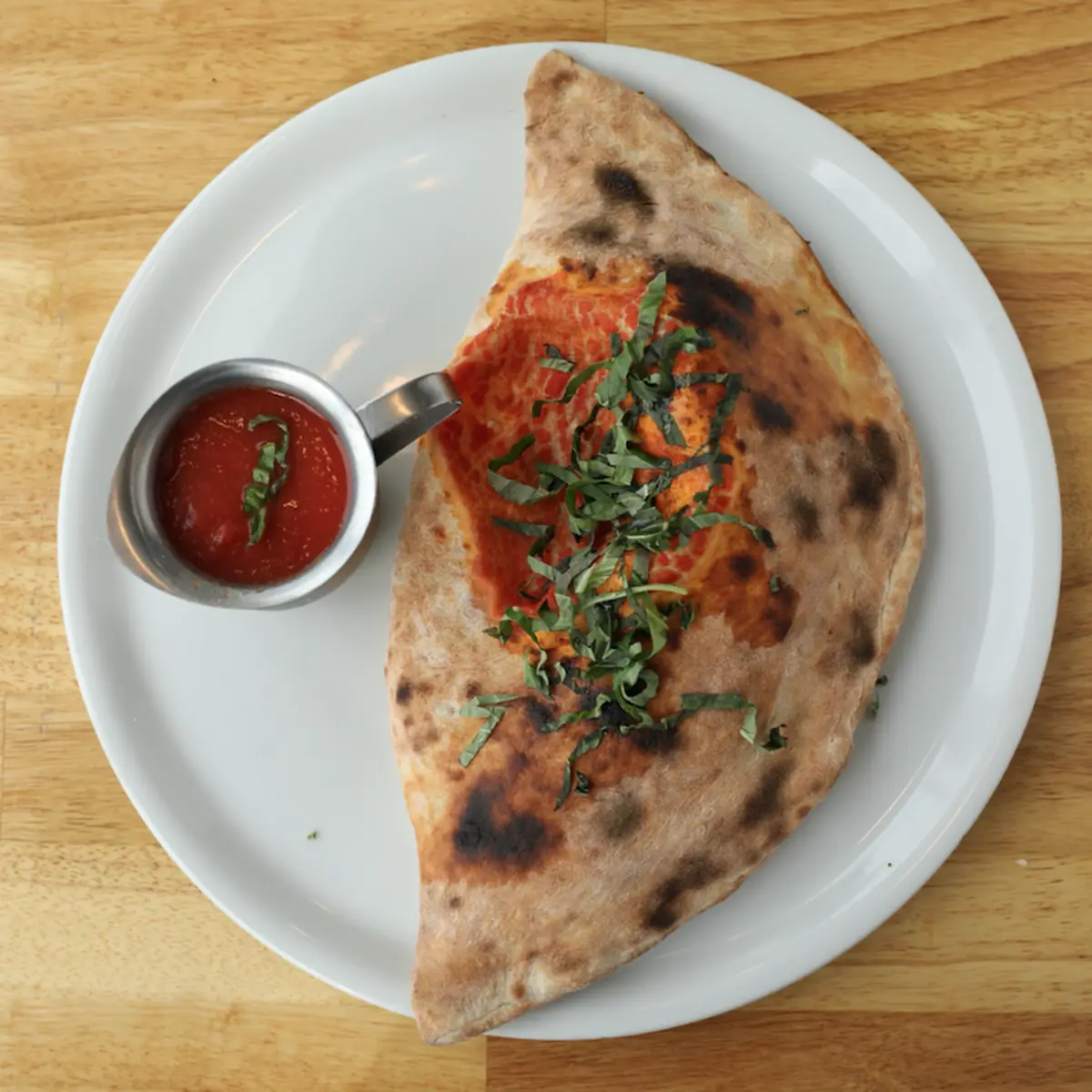 Spinach Calzón with Marinara Sauce