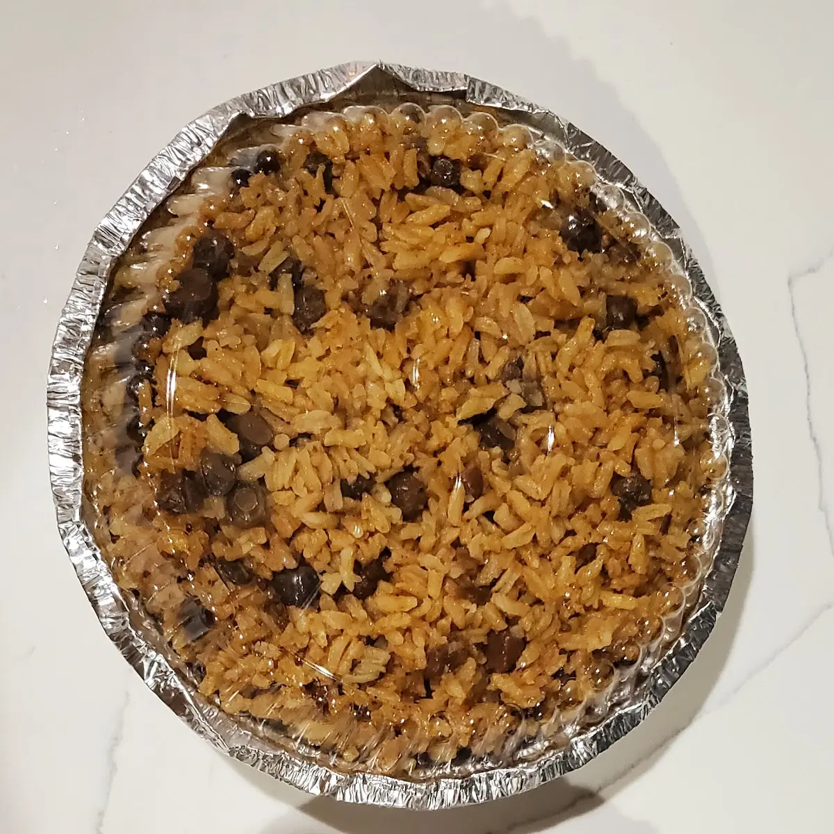Fried Chicken Strip with Rice and Beans