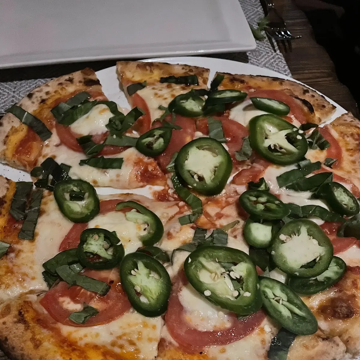 Pizza Margherita with Jelopeno