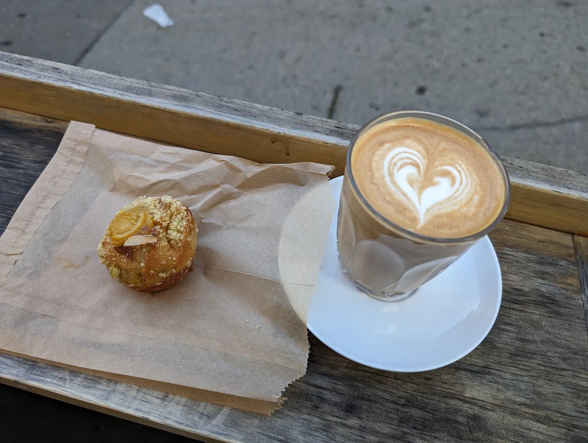 An Orange Muffin and Oat Milk Latte