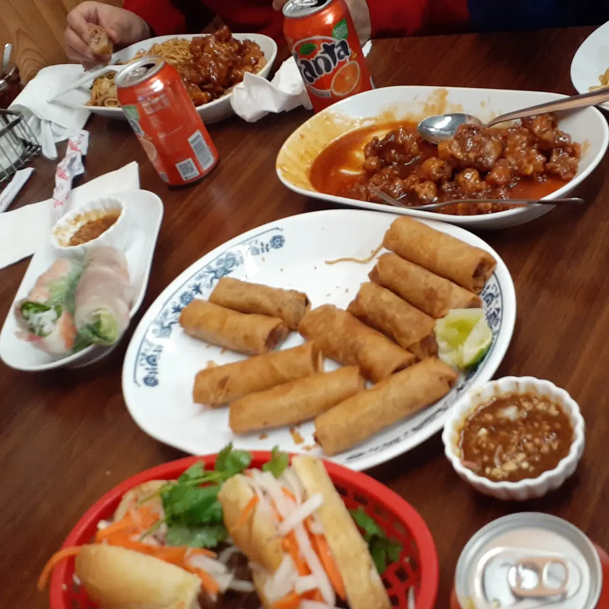 Orange Chicken Spring Rolls Pho Tai