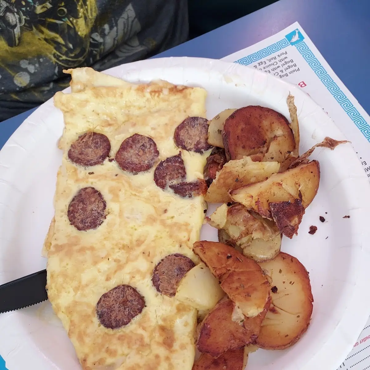 Egg Omelette and Hash Browns