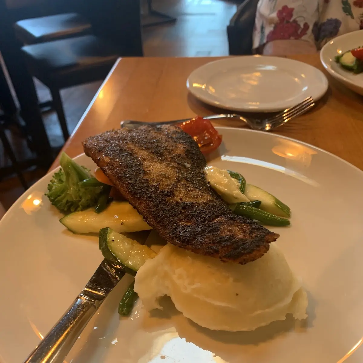Blackened Rainbow Trout, The Mill Steakhouse and Wine Bar