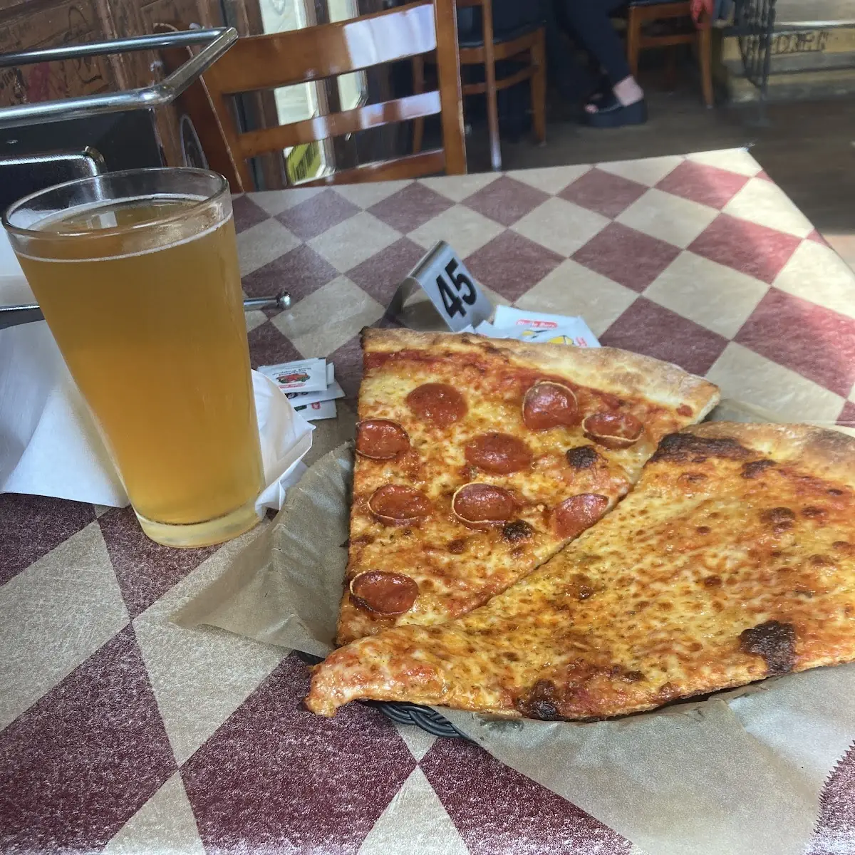 Cheese Pizza and Pepperoni Pizza Slice