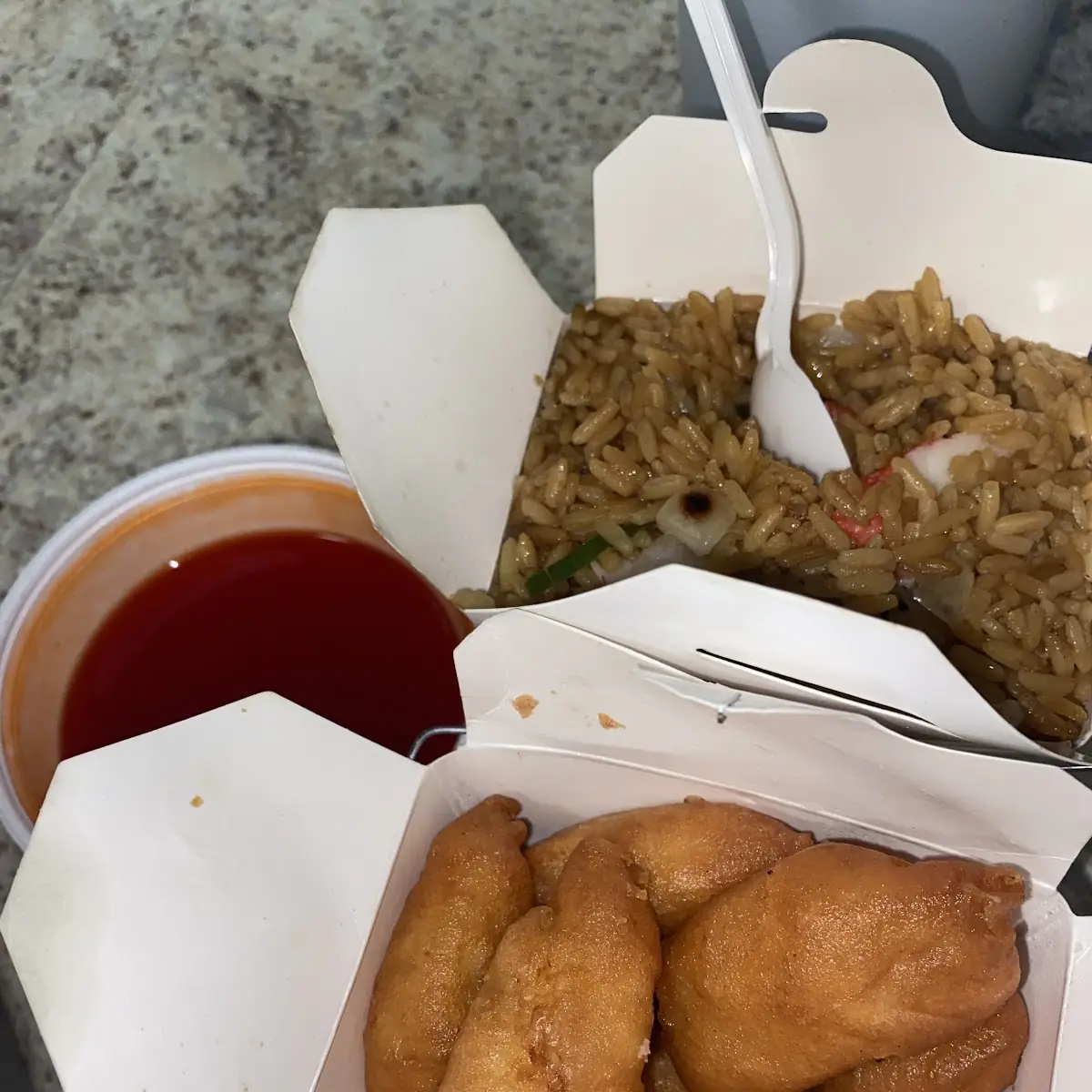 Fried Rice and Sweet and Sour Chicken