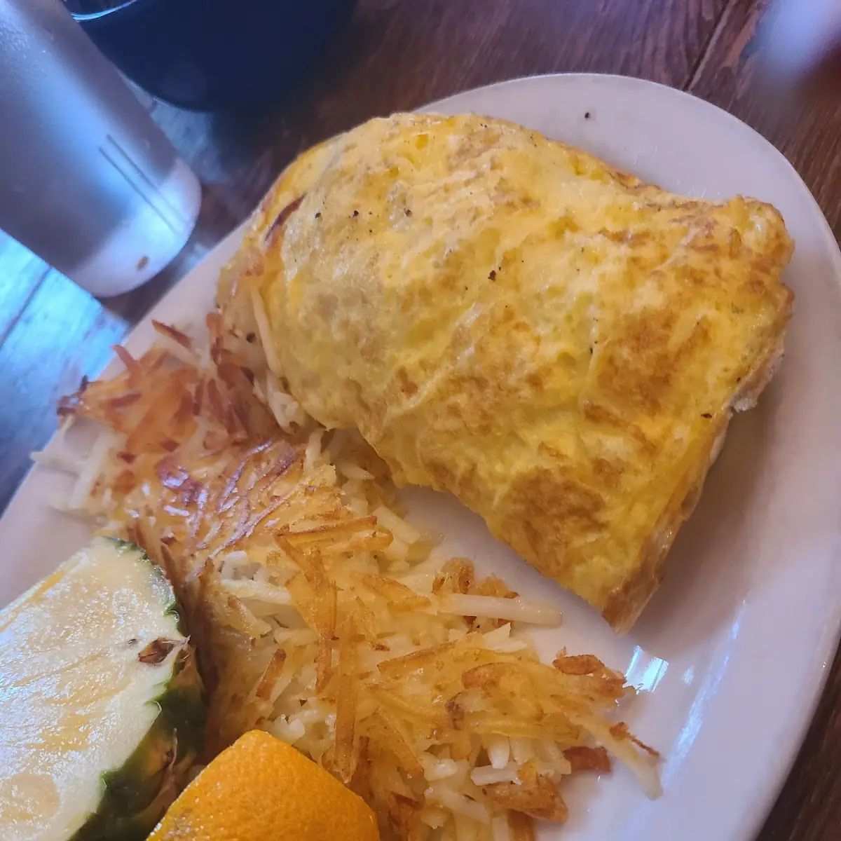Cream Cheese and Avocado Omlette with Hash Browns