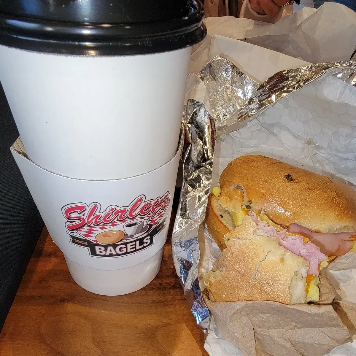 Plain Bagel and Bacon