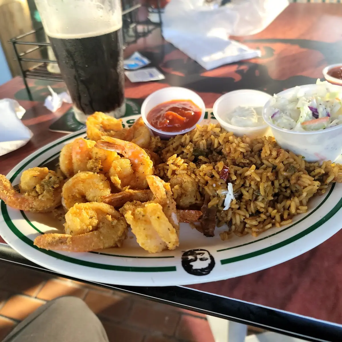 With a Half Dozen Fried Shrimp