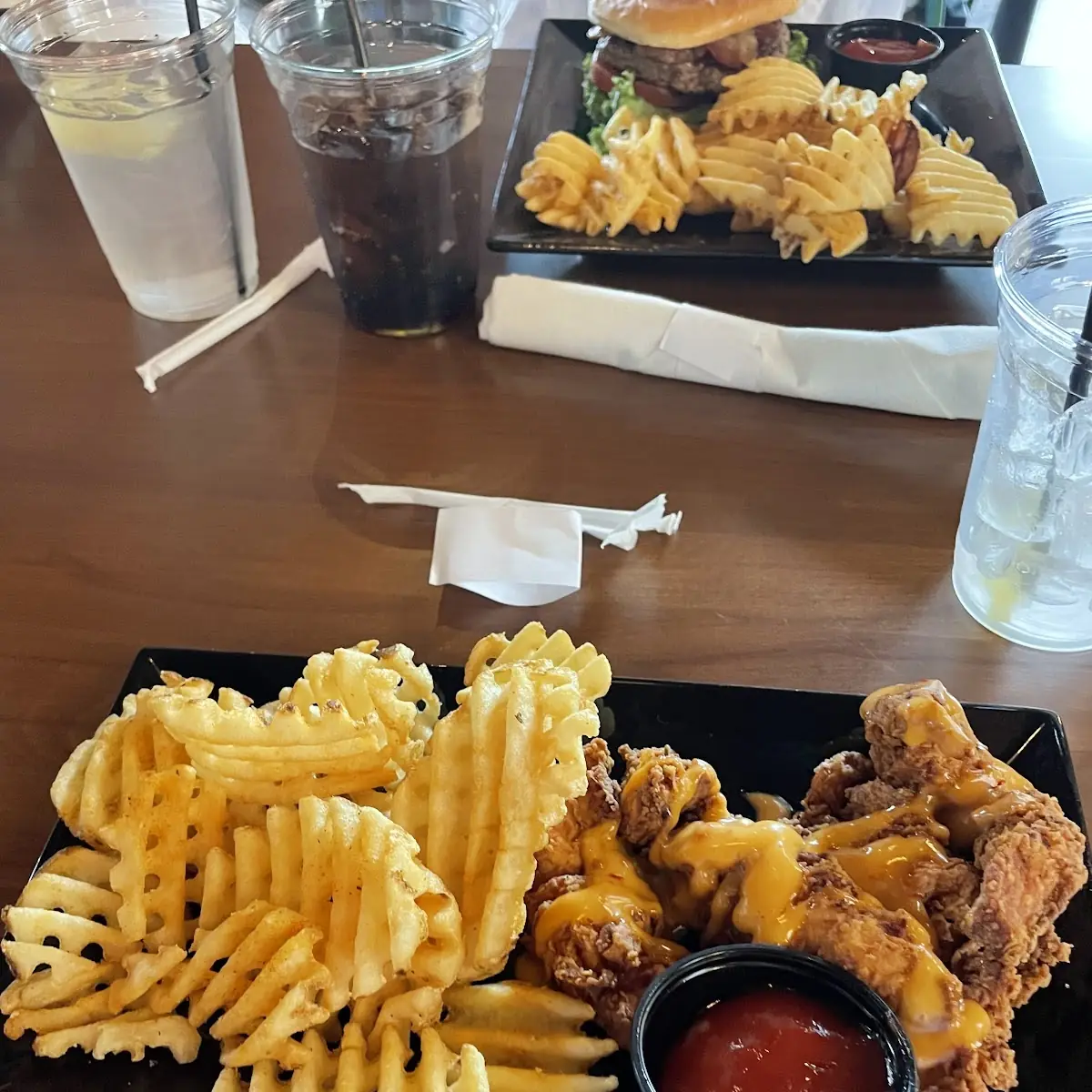 Bang Bang Chicken with Waffle Fries