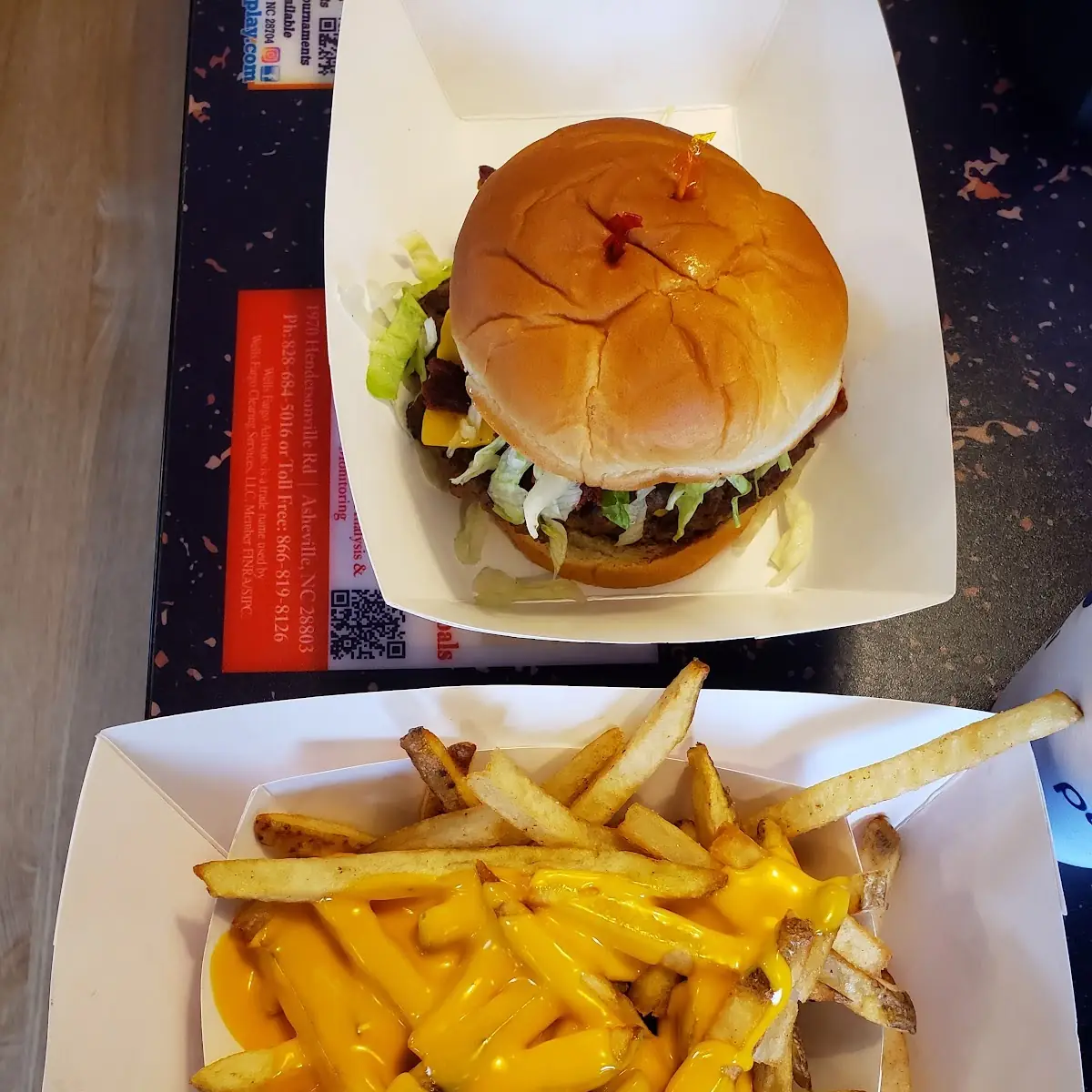 Double Bacon Cheeseburger with Cheesy Fries