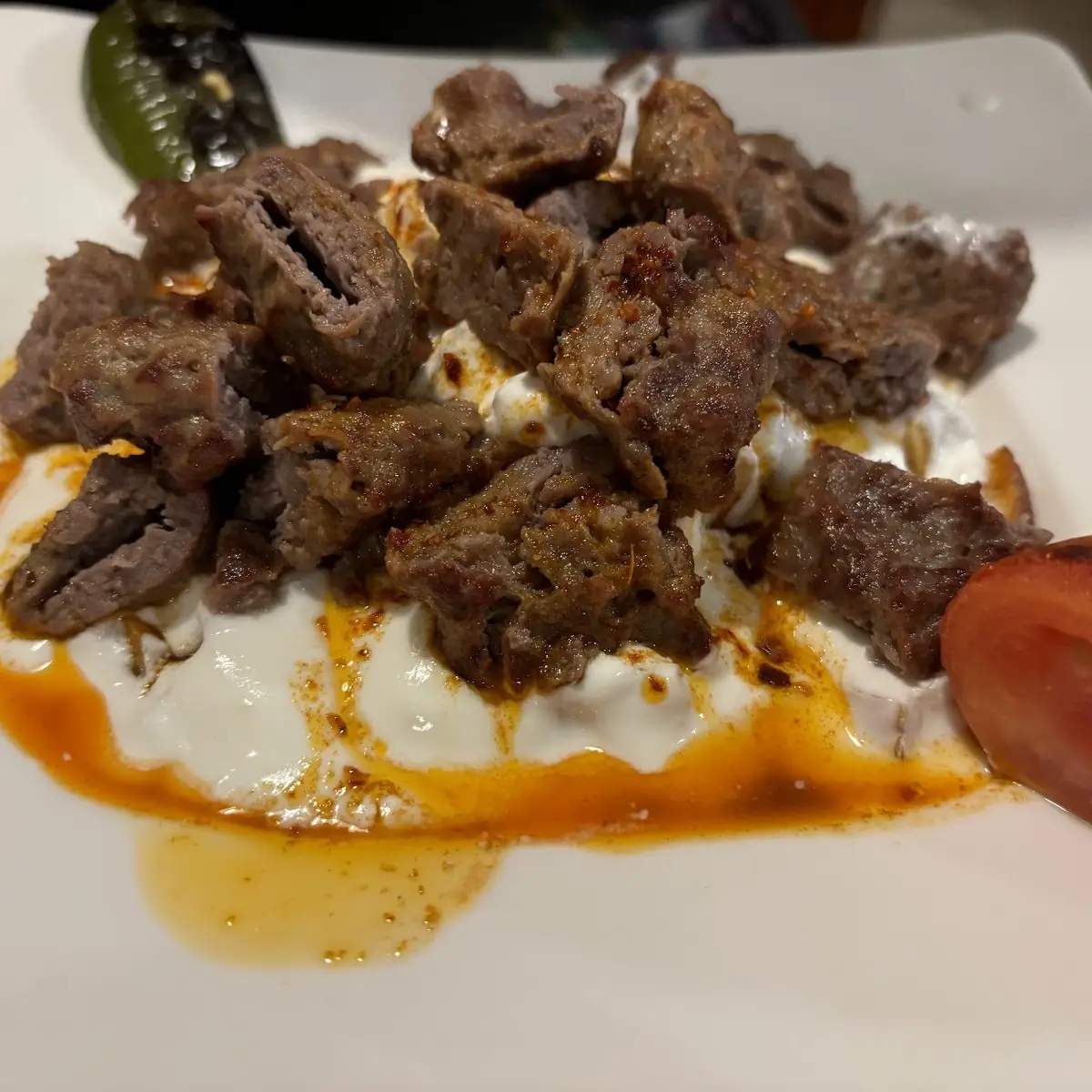 Iskender Kebab with Grilled Vegetables