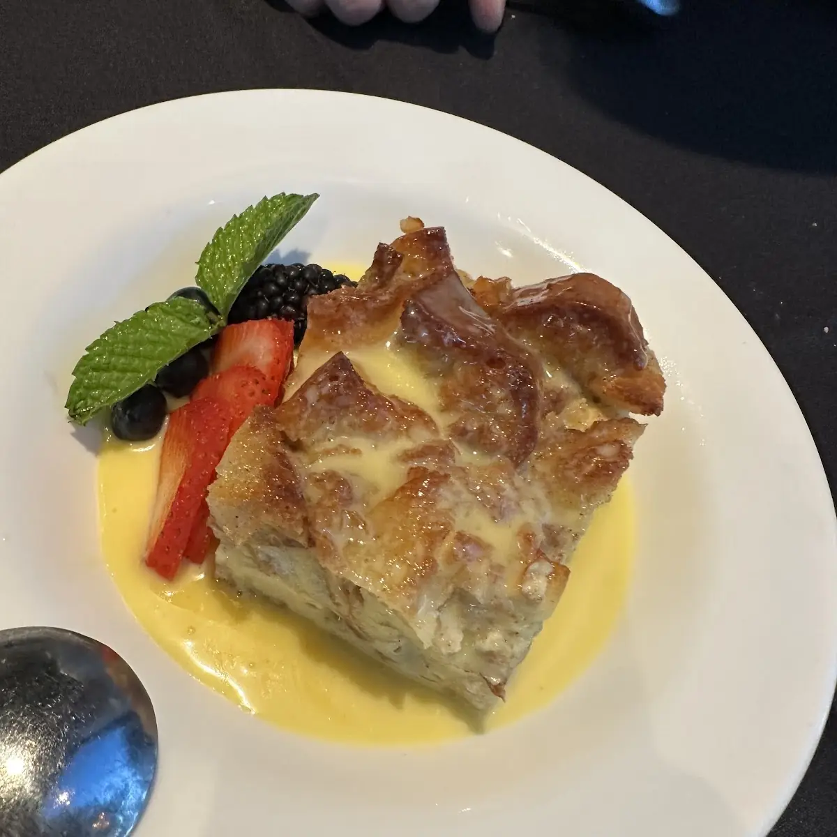 Bread Pudding with Chambord Sauce or Creme Anglaise