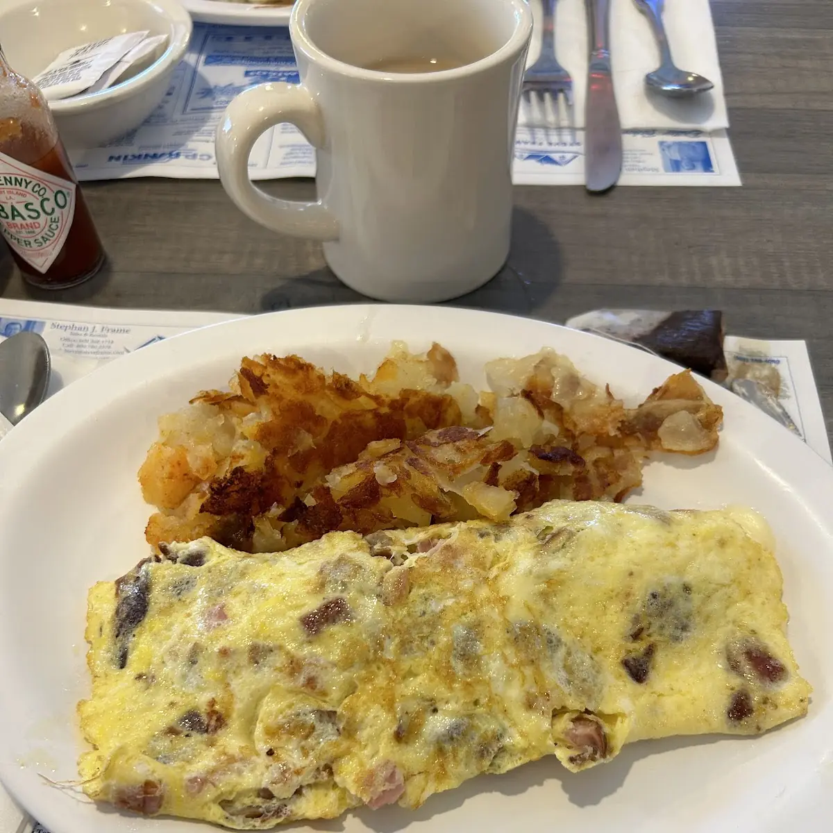 Meat Lovers Omelette with Home Fries