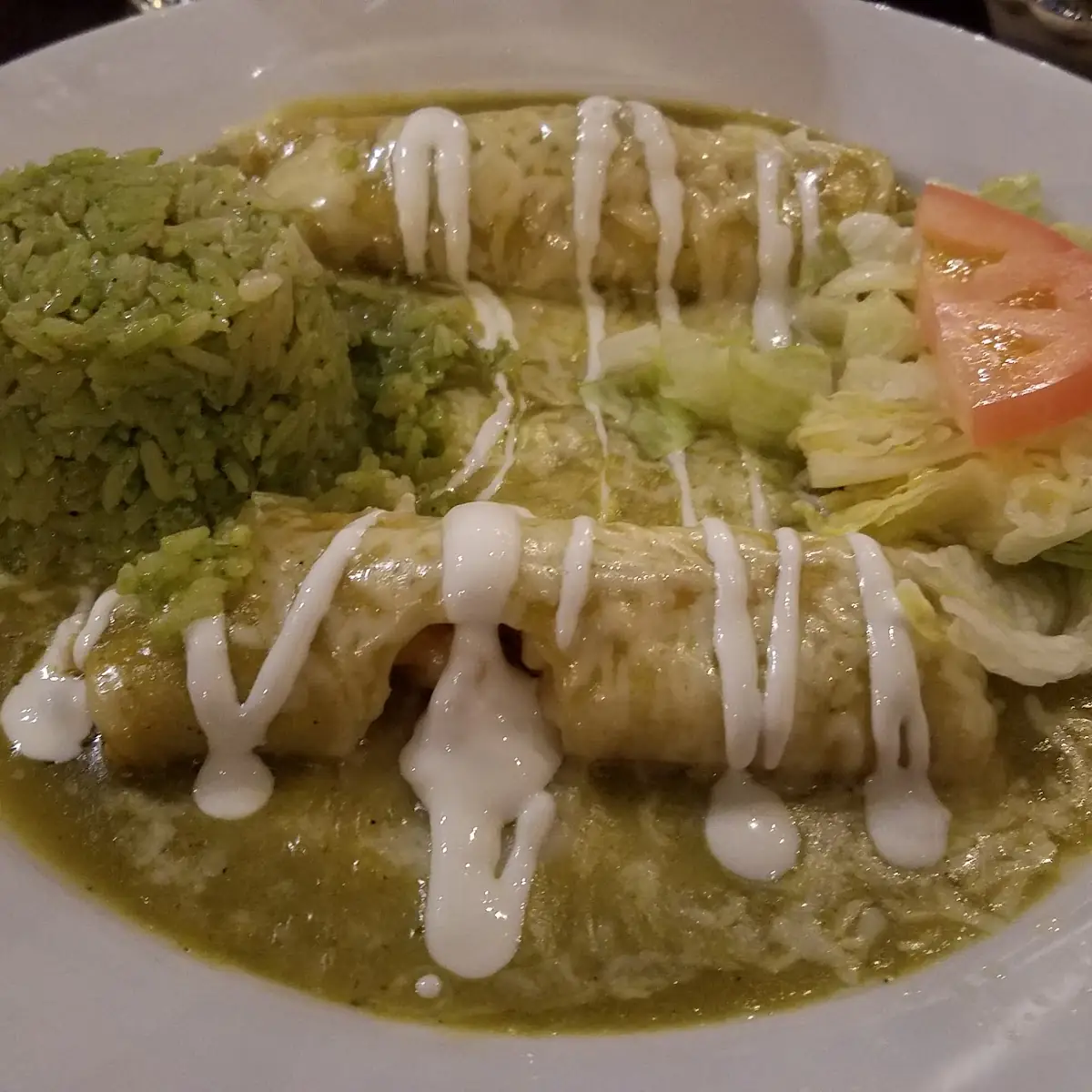 Enchiladas De Camaron with Cilantro-Lime Rice