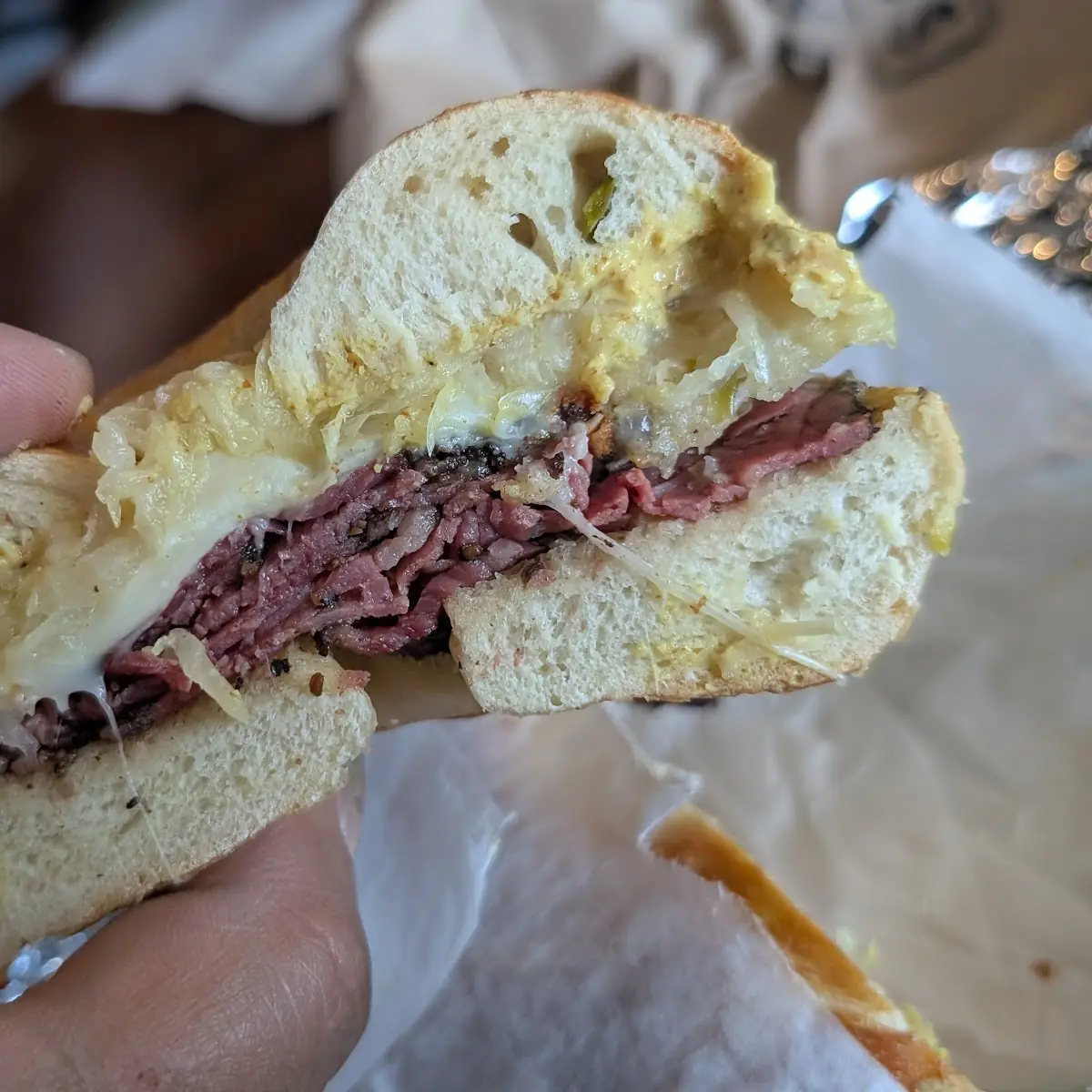 Reuben on Everything Bagel