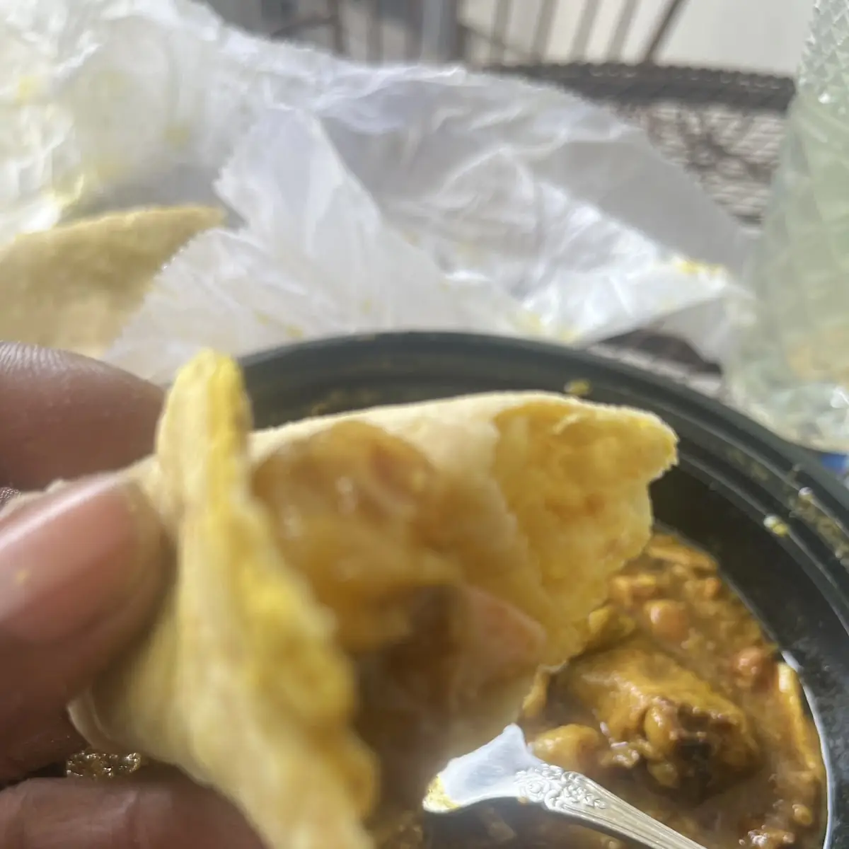 Curry Chicken with Dahi Puri
