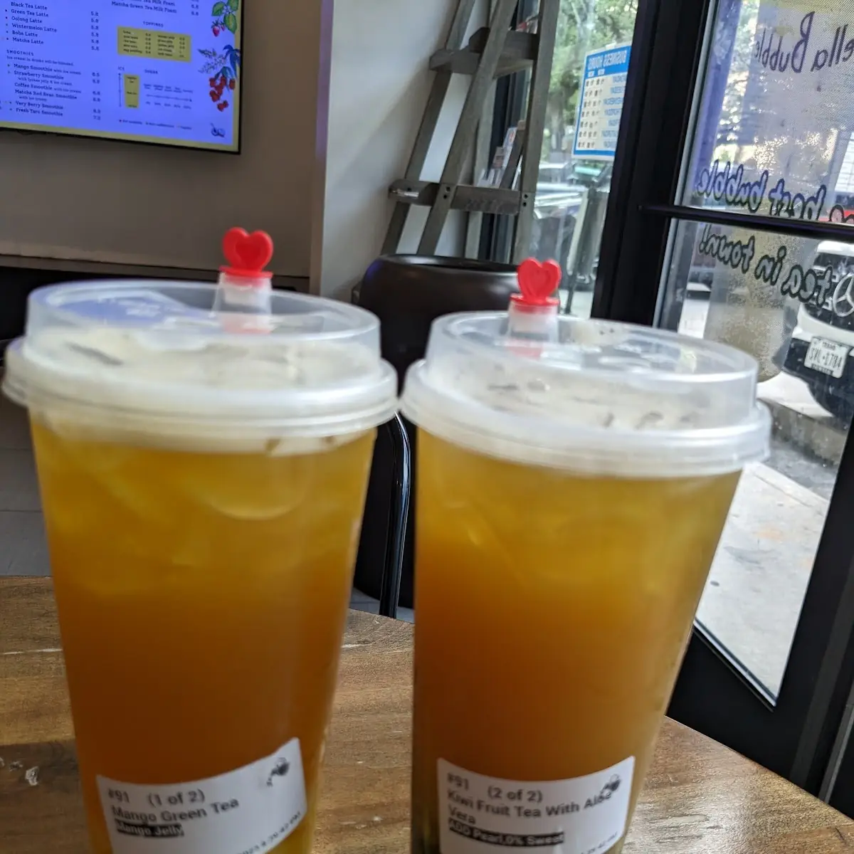 Mango & Passion Fruit Green Tea with Lychee Jelly