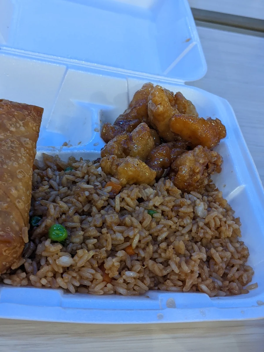 Orange Chicken Way Rice & Egg Roll