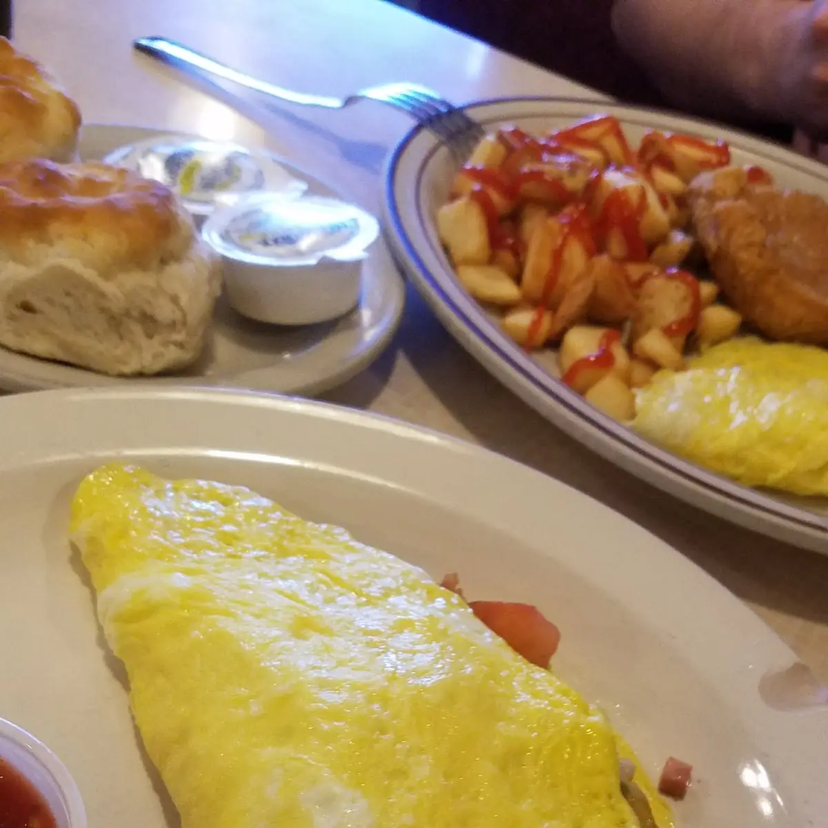 Meat Lovers Omelette with Biscuit