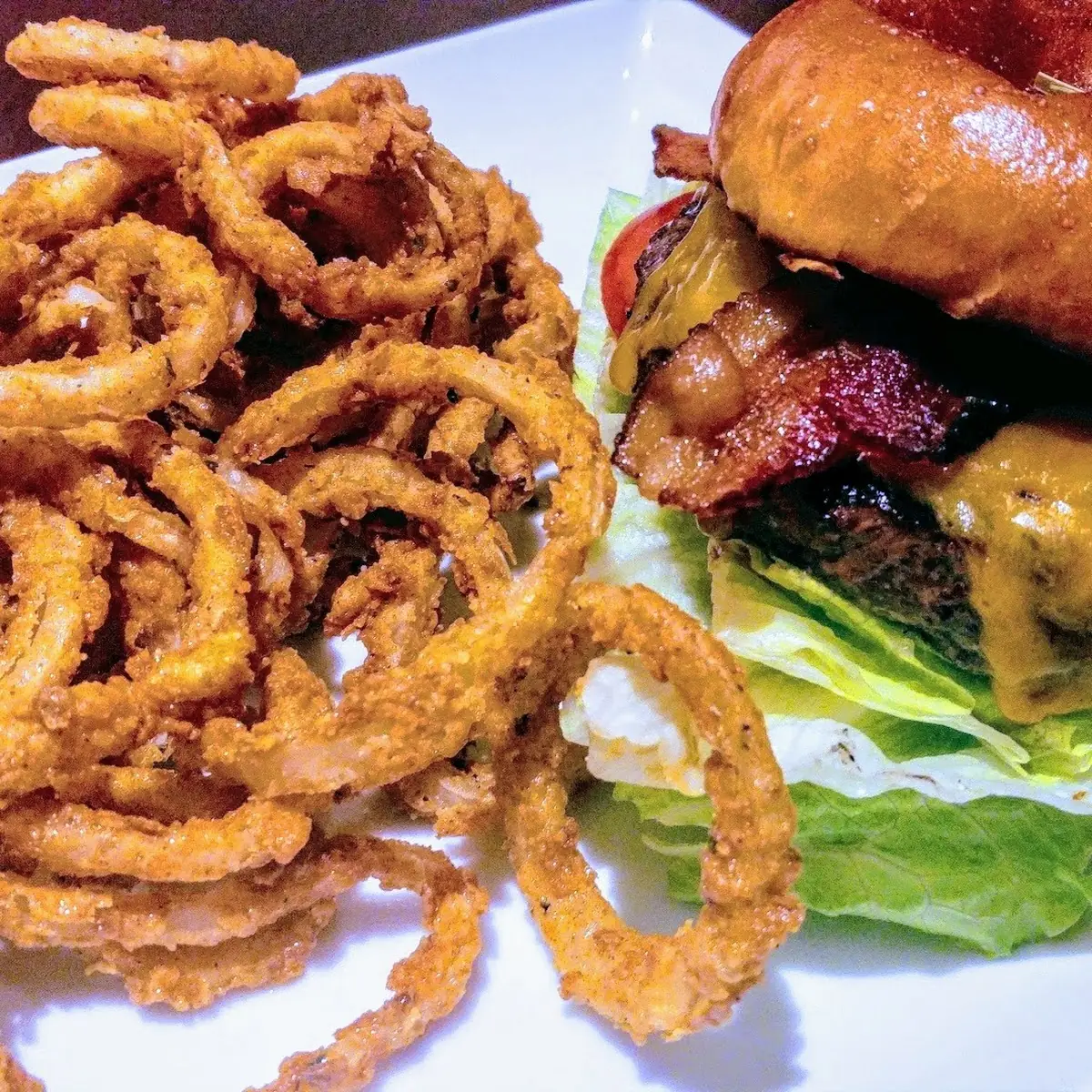 Edgewater Burger and Onion Rings