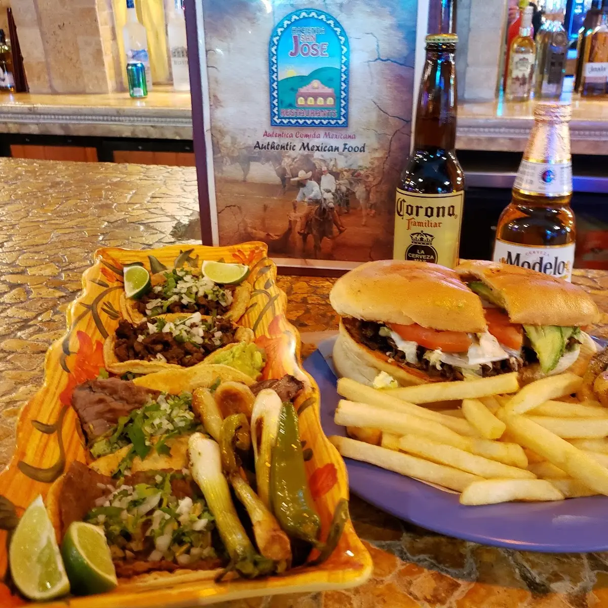Torta and Tacos De Carne Asada