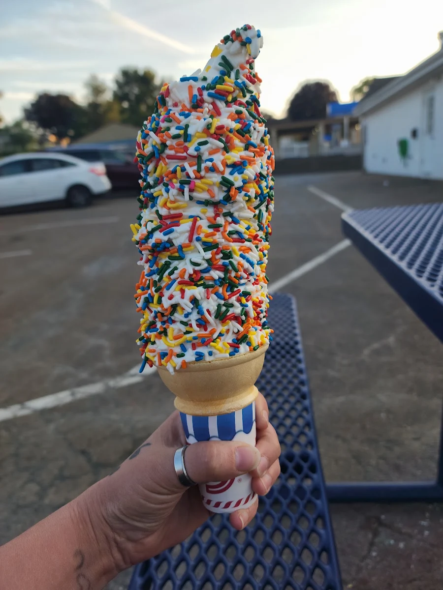 Large Vanilla Ice Cream with Rainbow Sprinkles
