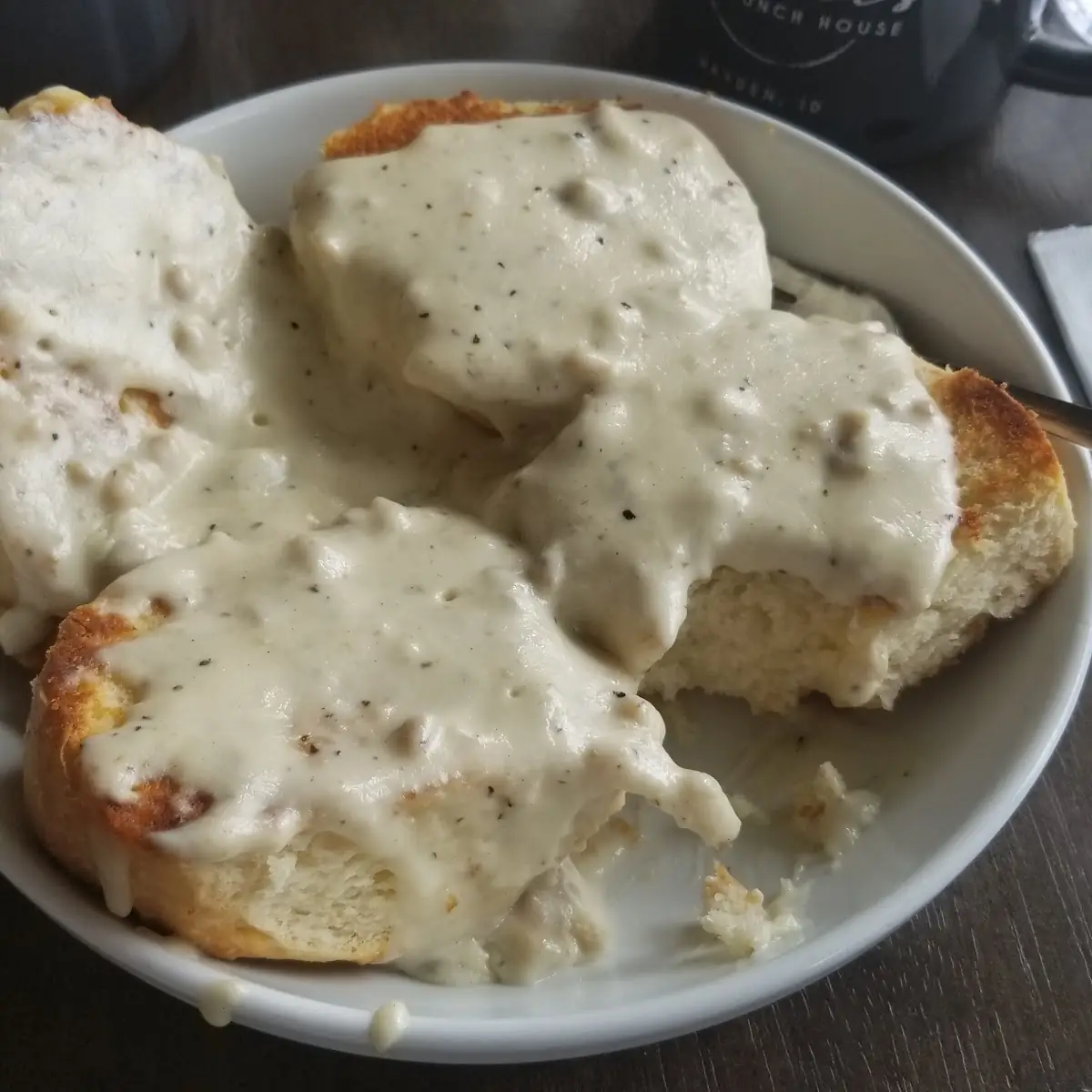 House Biscuit Smothered in Sausage Gravy