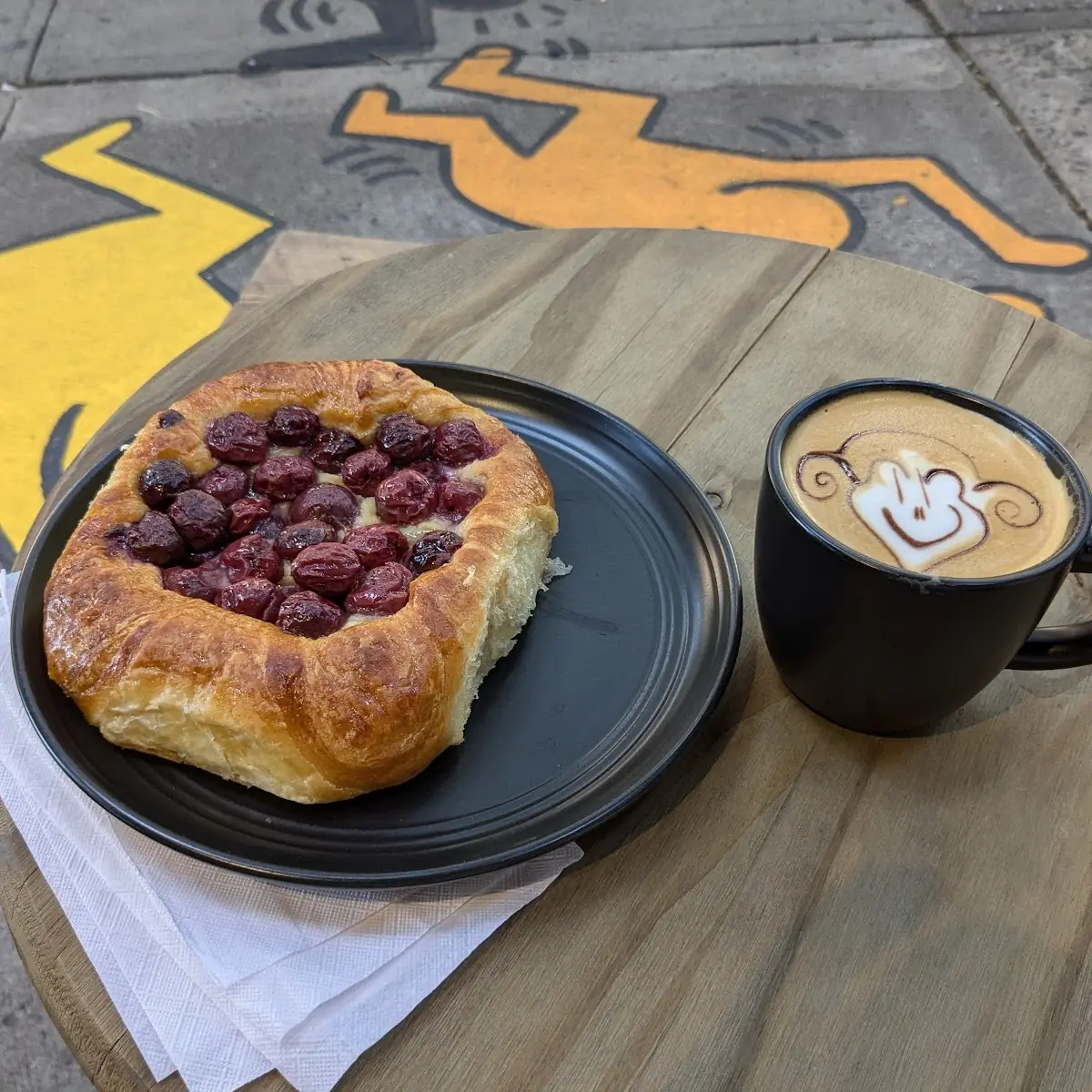 Cherry Danish and Monkeycino