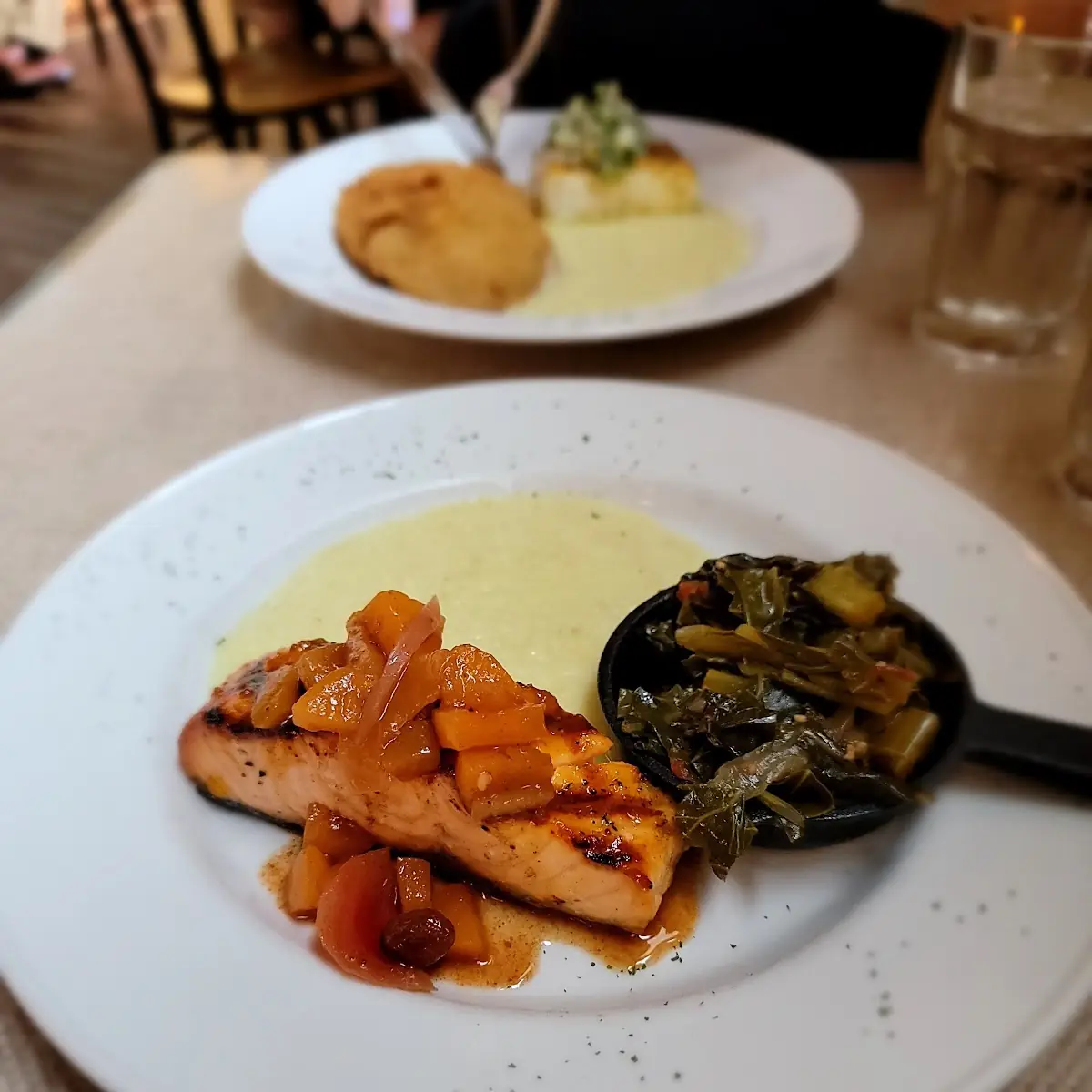 Peach Mustard BBQ Glazed Salmon