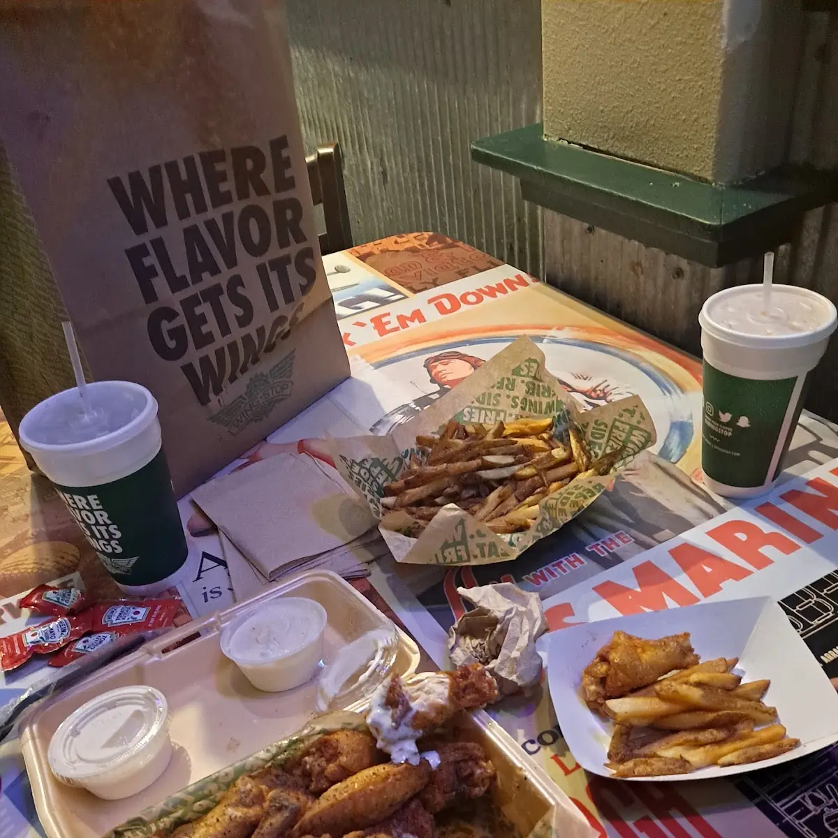 Lemon Pepper Wings and Fries with Cheese