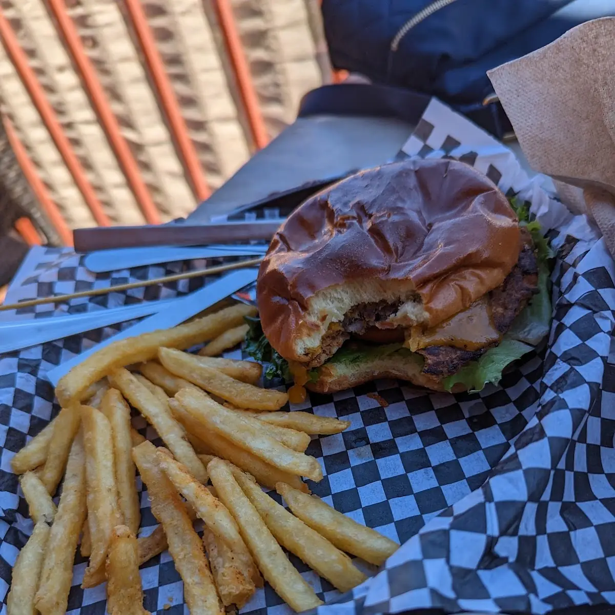 Sedona Vegan Burger with Fries