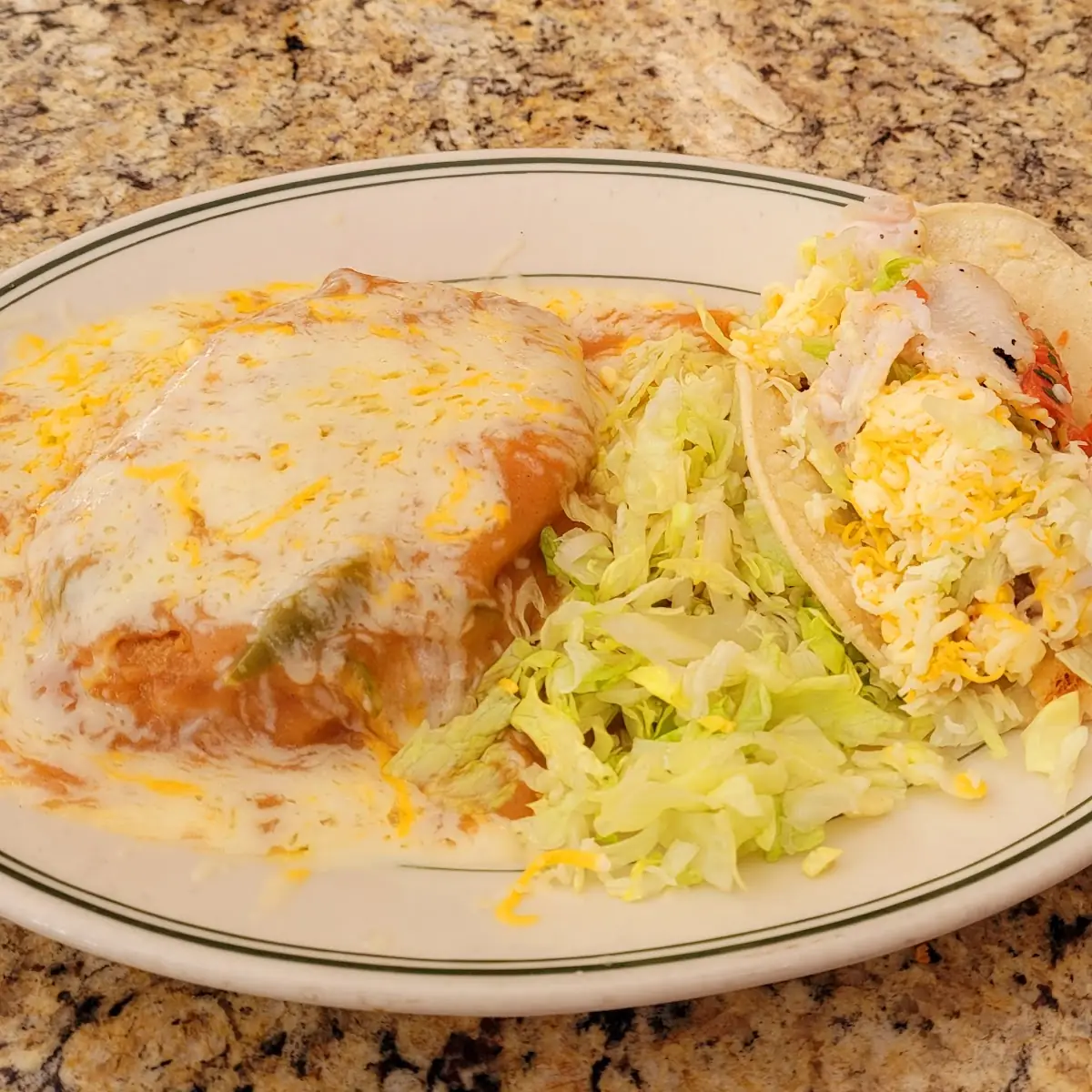 Chili Relleno and Grilled Fish Taco