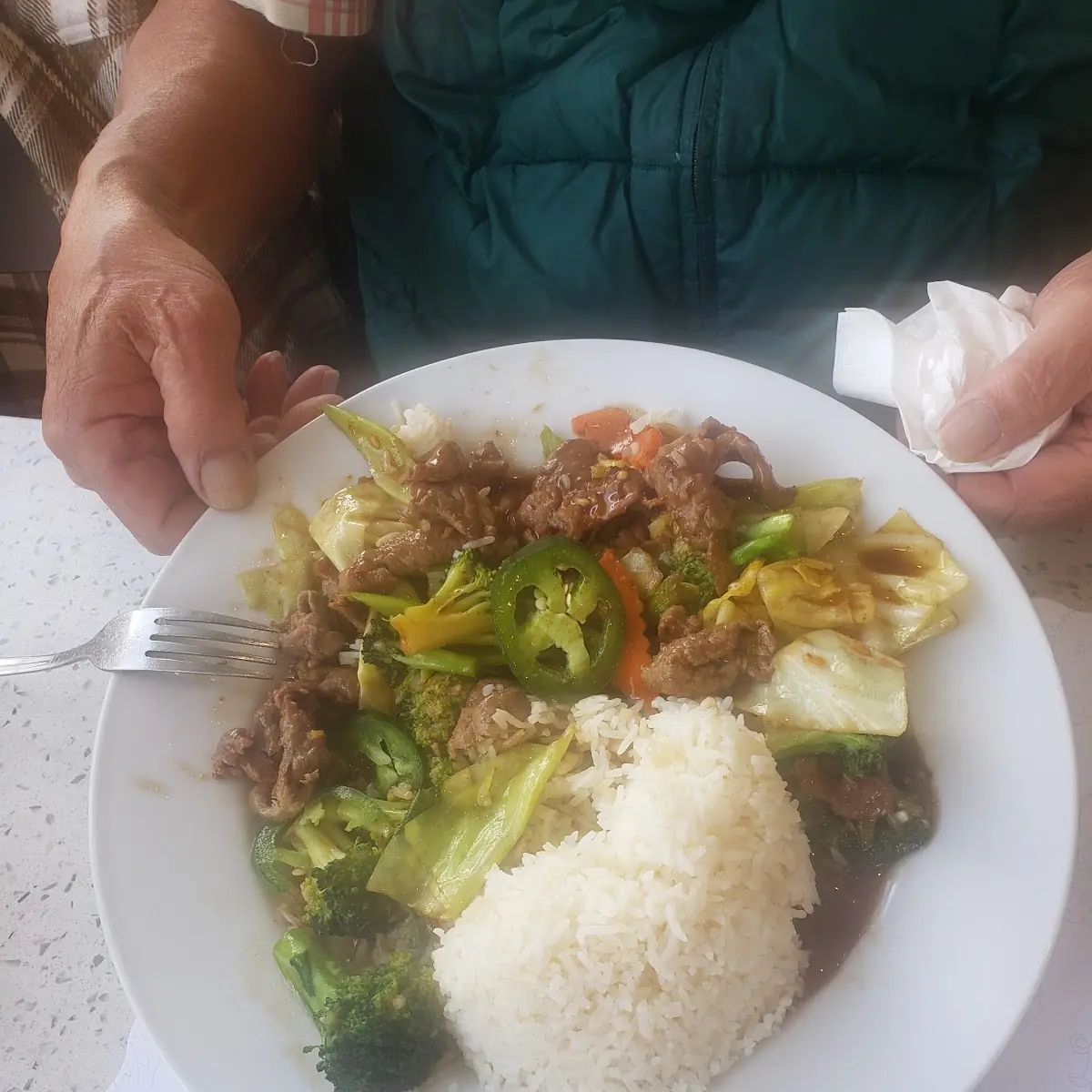 Cơm Bò Xào Thập Cẩm Sautéed Beef & Mixed Vegetables over Rice