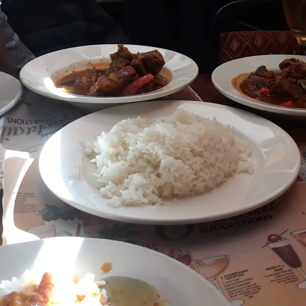 Rice Beans and Goat Meat