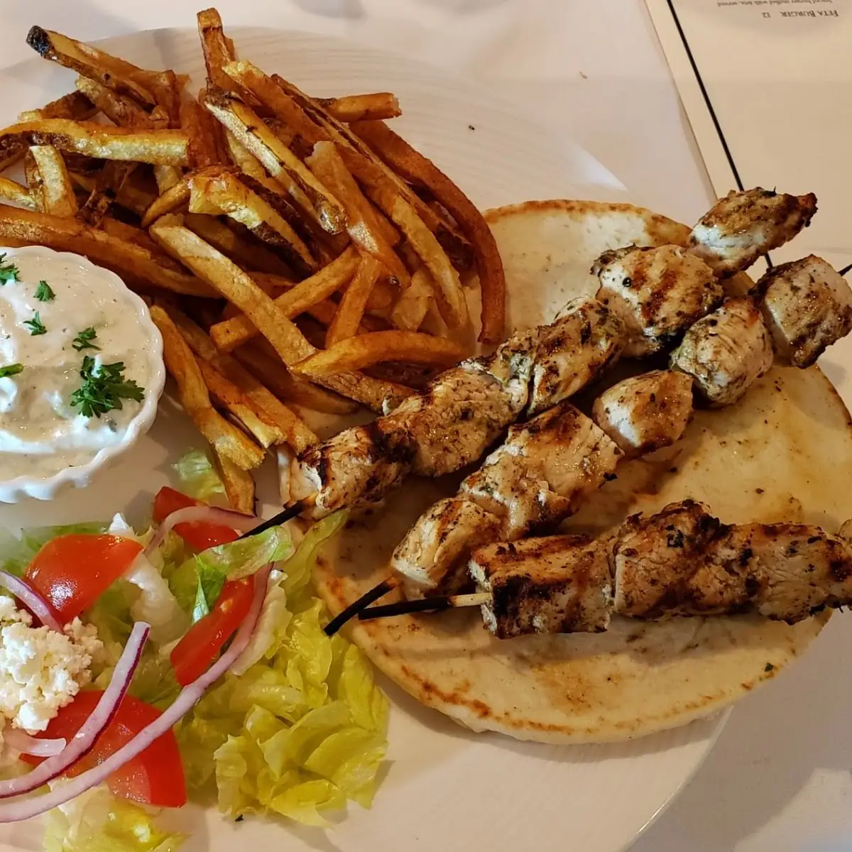 Chicken Souvlaki Plate