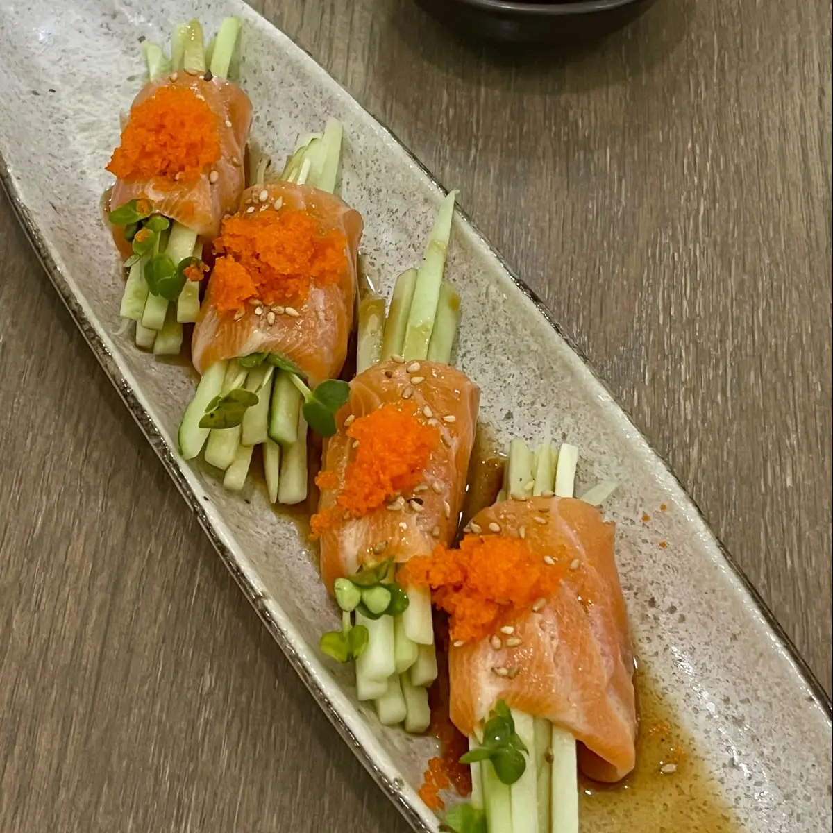 Sake on Kunsei Smoked Salmon