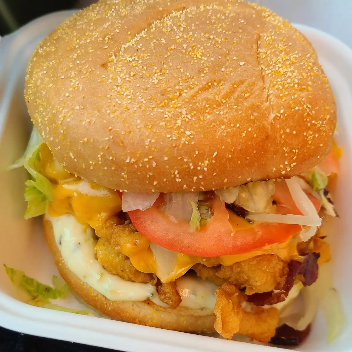 Jumbo Haddock Sandwich Bacon and Tomato