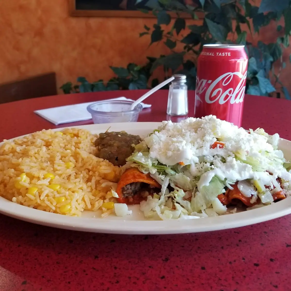 Ground Beef Enchilada Plate